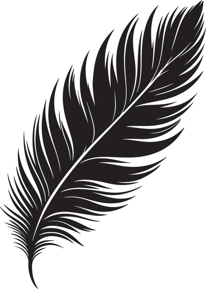 Captivating Feather Silhouette Art with Ink Drawings vector