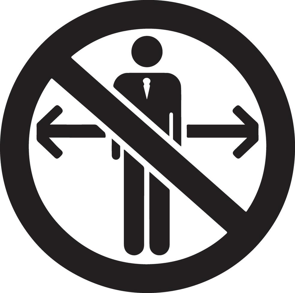No Entry Sign with Creative Silhouette Illustration vector