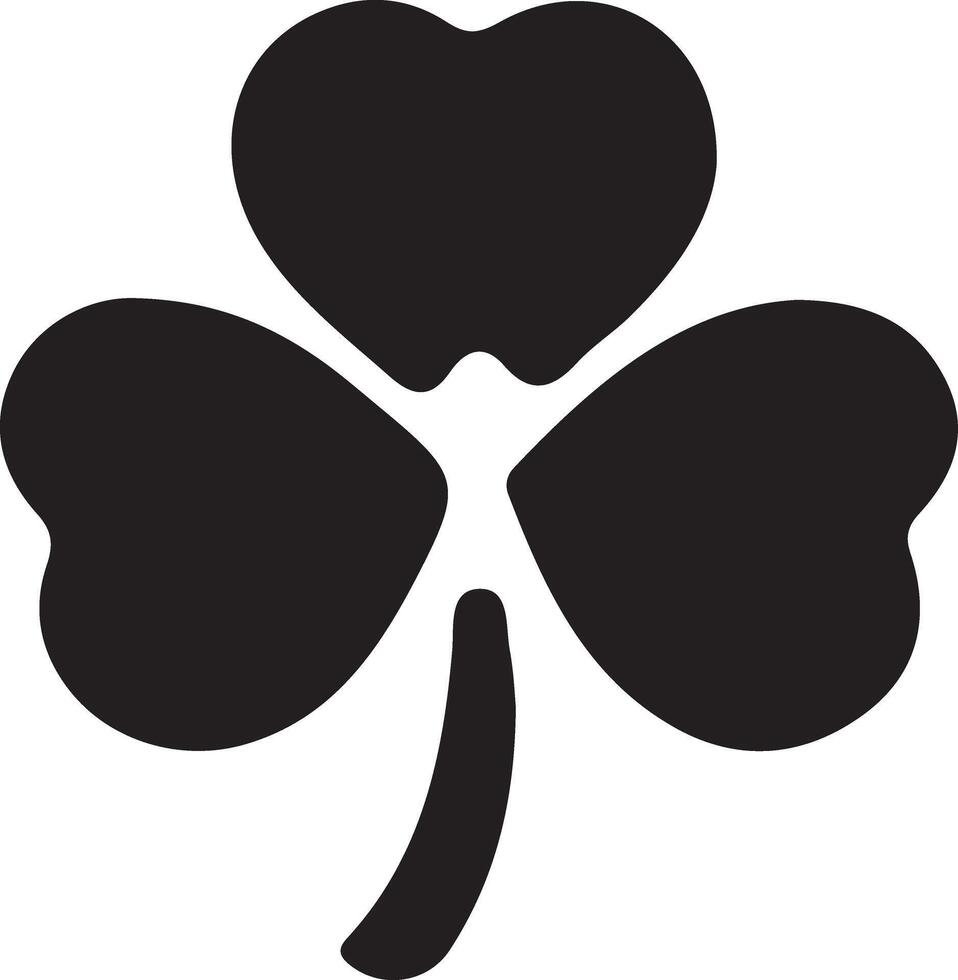 Minimalist Clover Icon Silhouette Art for Your Collection vector
