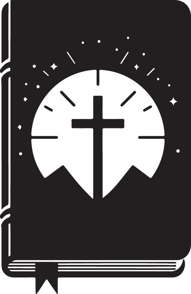Timeless Bible Icon Illustrations in Striking Silhouette Form vector