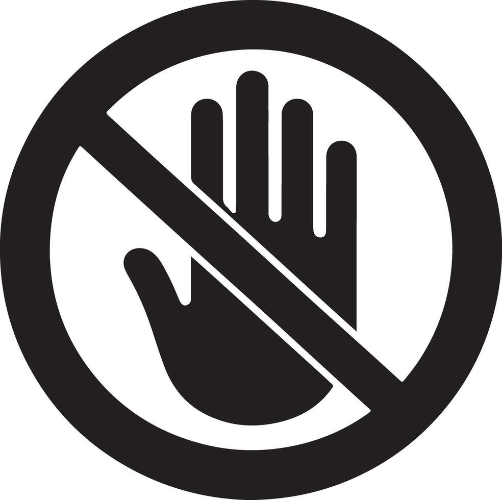 Stop Hand Glyph Silhouette Art for Unique Designs vector
