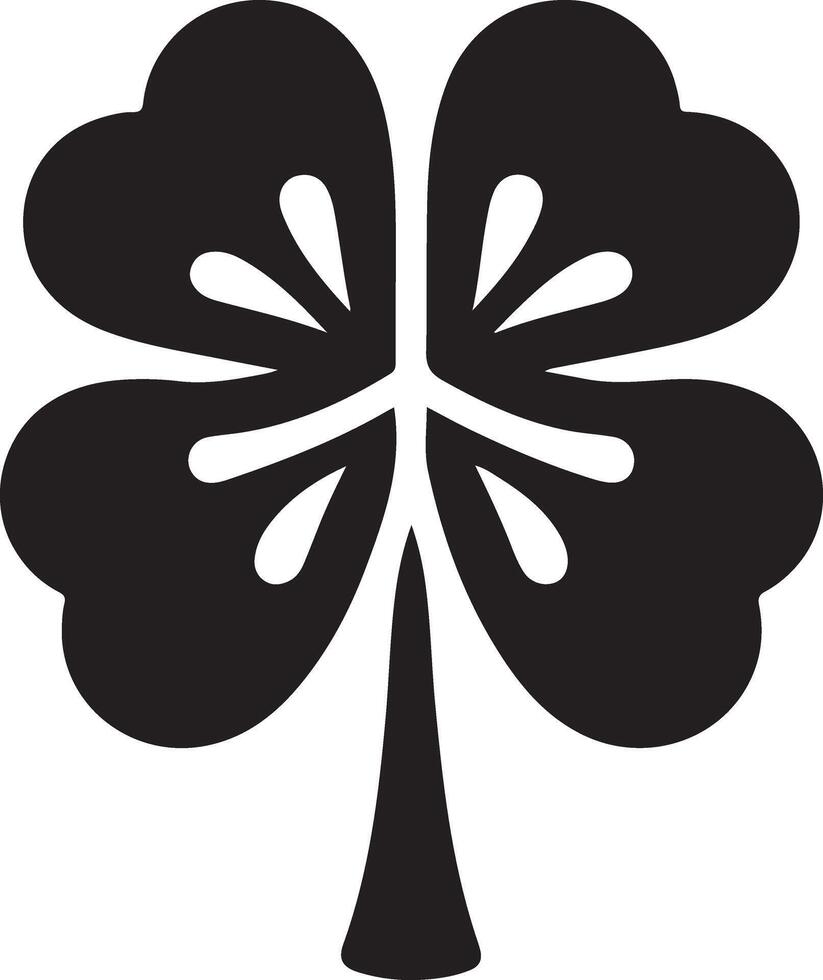 Charming Clover Icon Design Silhouette for Print Materials vector