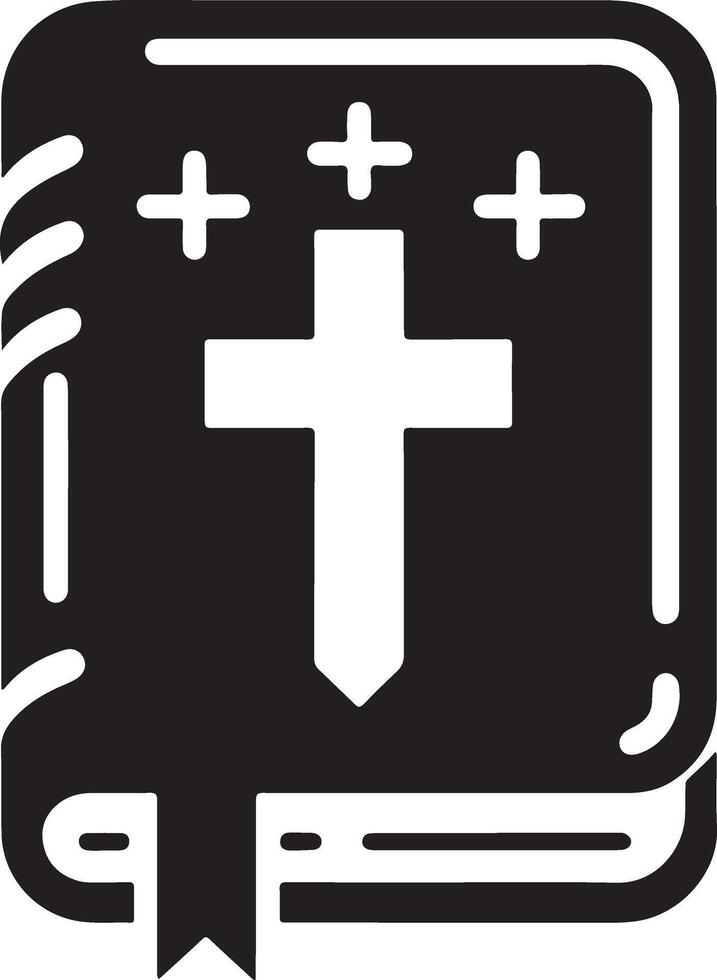 Modern Bible Icon Art in Stunning Silhouette Design vector