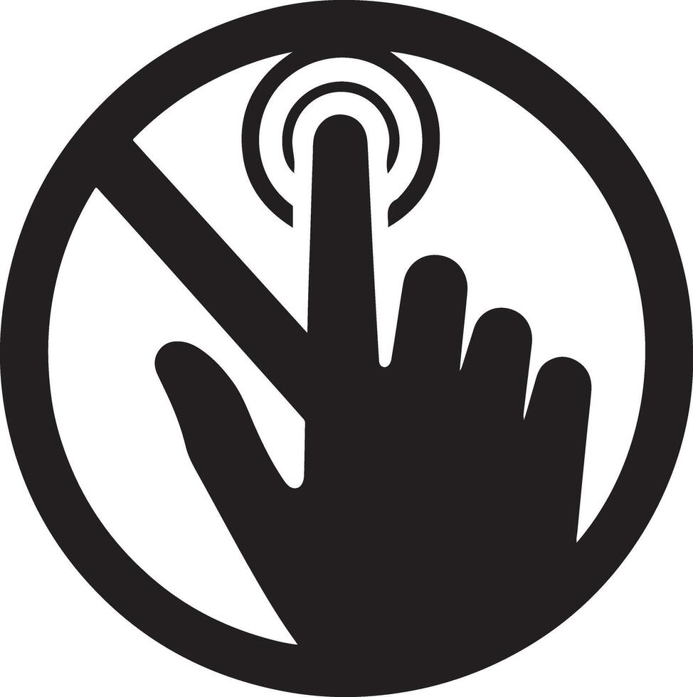 Stop Hand Symbol Glyph Silhouette Art for Posters vector