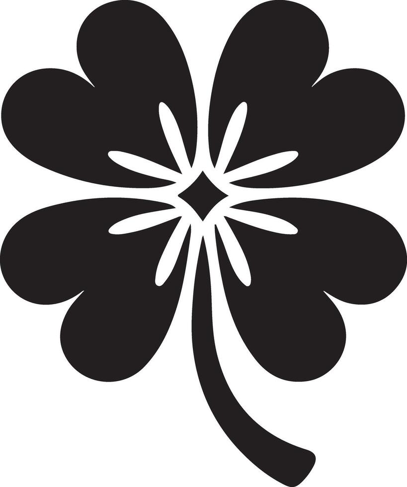 Distinctive Clover Icon Illustration Silhouette for Home Decor vector