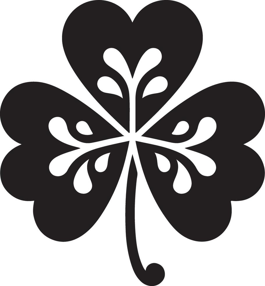 Beautiful Clover Icon Silhouette Art for Design Projects vector