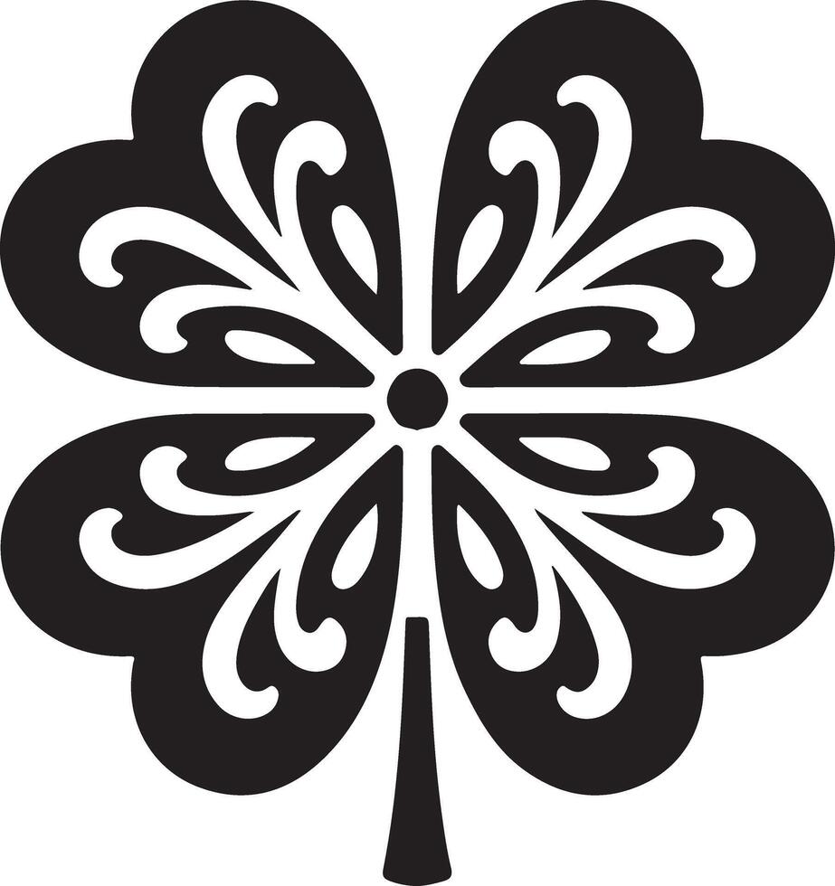 Inspirational Clover Icon Illustration Silhouette for Art Projects vector