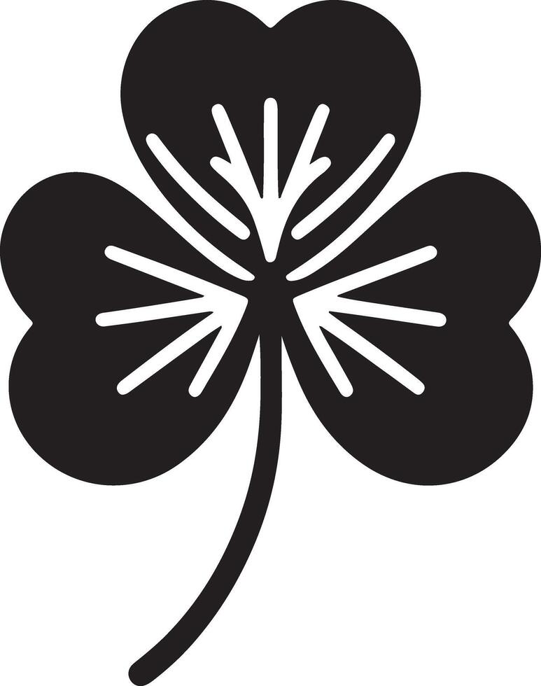 Distinctive Clover Icon Illustration Silhouette for Home Decorator art vector