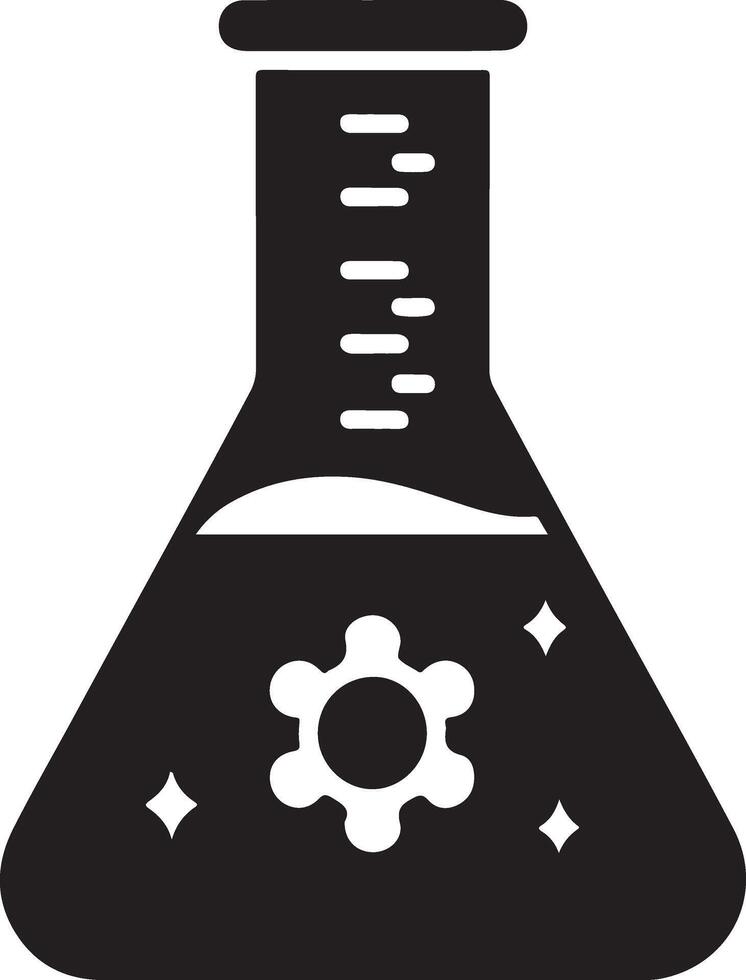 Distinctive Chemical Flask Silhouette Art for Science-Themed Spaces vector