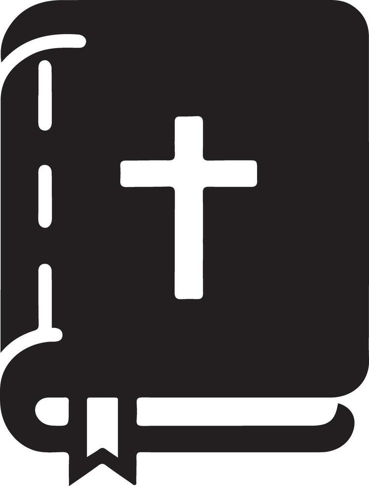 Unique Bible Icon Illustration in Silhouette Artistic Style vector