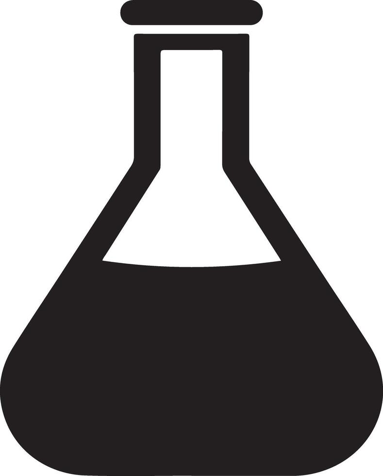 Unique Chemical Flask Illustration Silhouette Art for Science Lovers vector