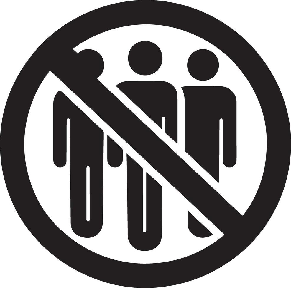 Stunning No Entry Illustration Featuring Silhouette Art vector