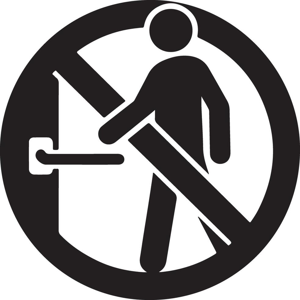 Minimalist No Entry Silhouette Art for Designers vector