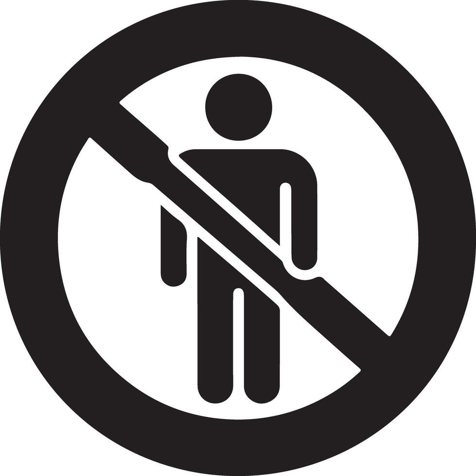No Entry Silhouette Art for Visual Communication vector