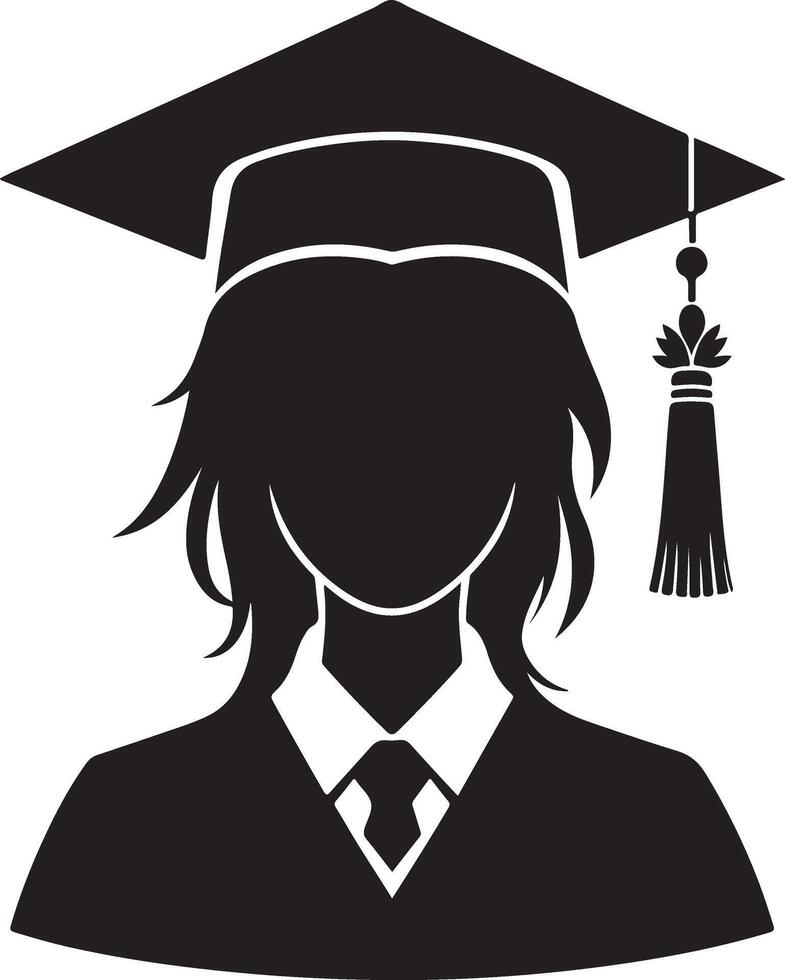 Simplified Silhouette Art of Graduated Student Figures vector