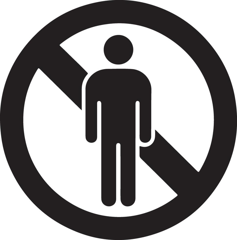 No Entry Illustration with Bold Silhouette Artwork vector
