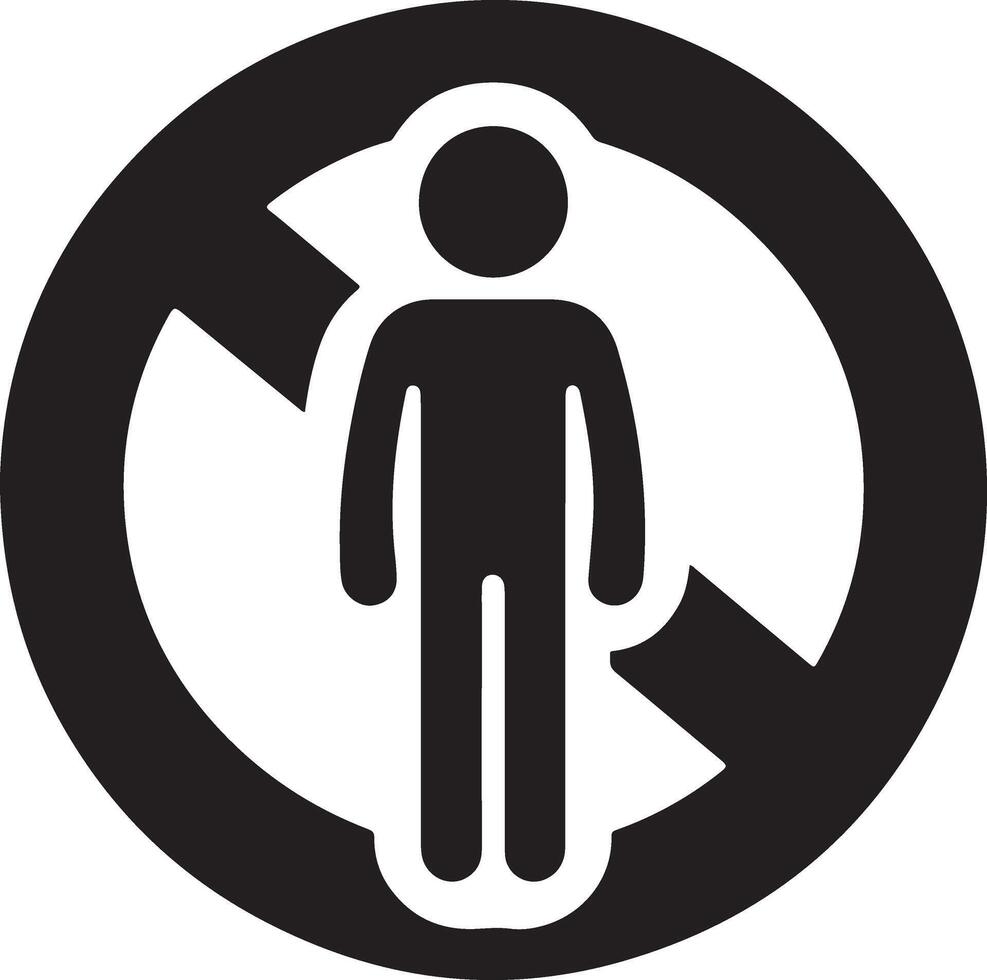 Unique No Entry Sign Silhouette Art Concept vector