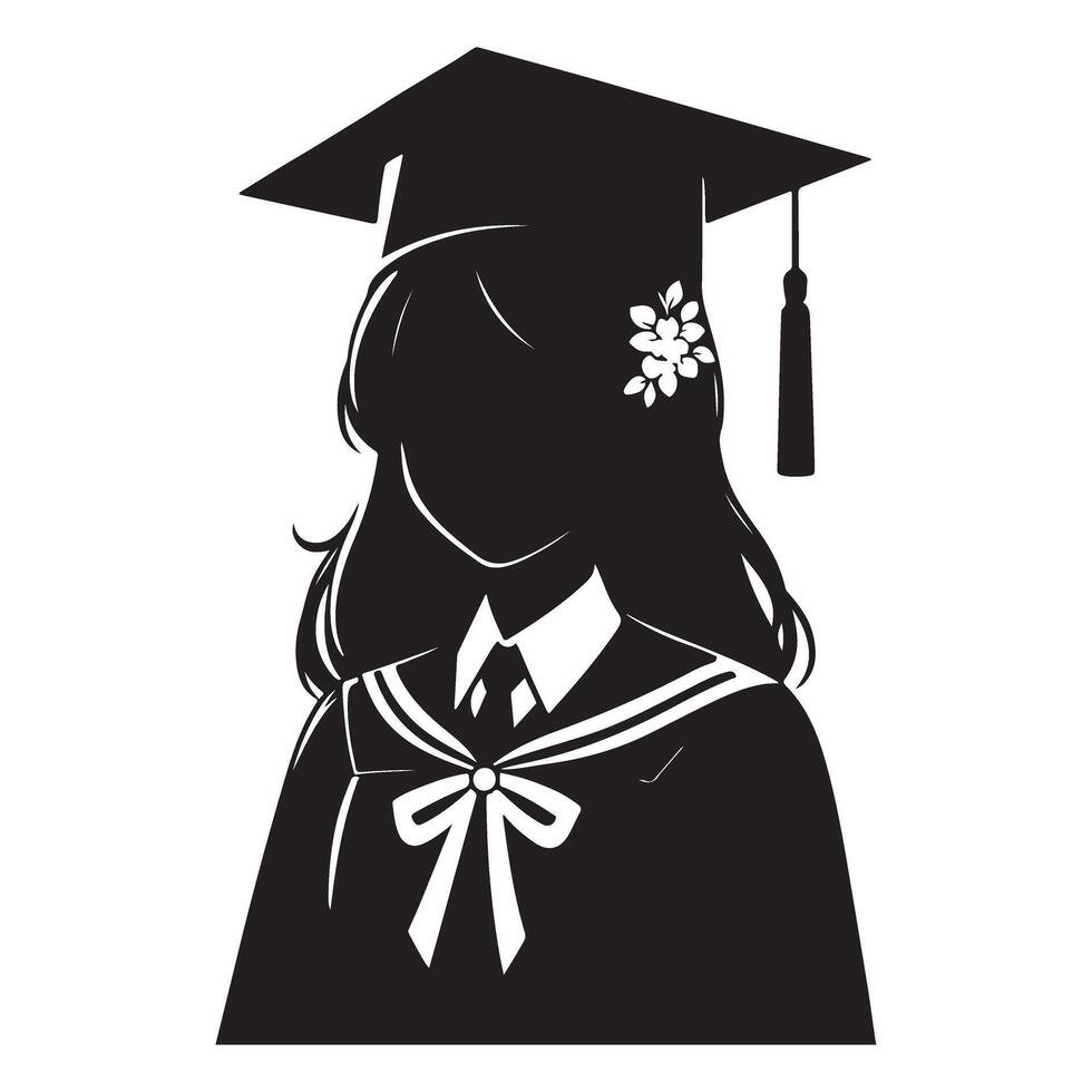 Creative Silhouette Art of Graduated Students in Action vector