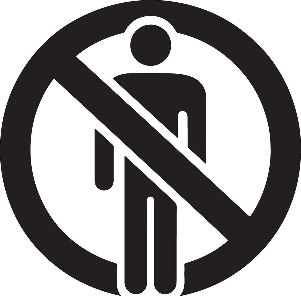 Creative No Entry Silhouette Art Illustration Design vector