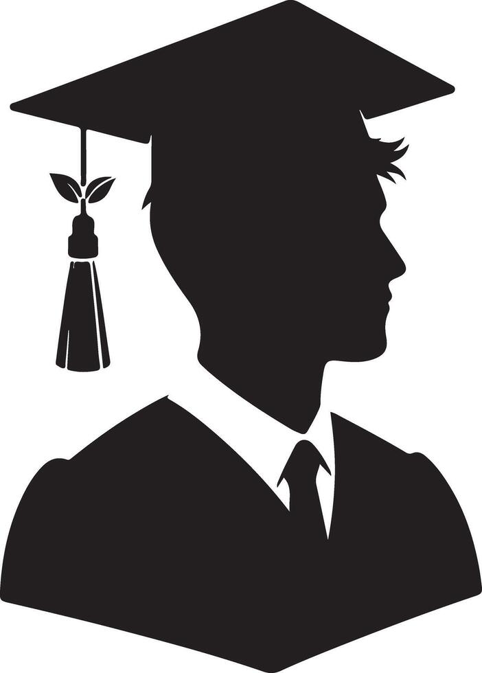 Artistic Silhouette Illustrations of Graduated Students vector