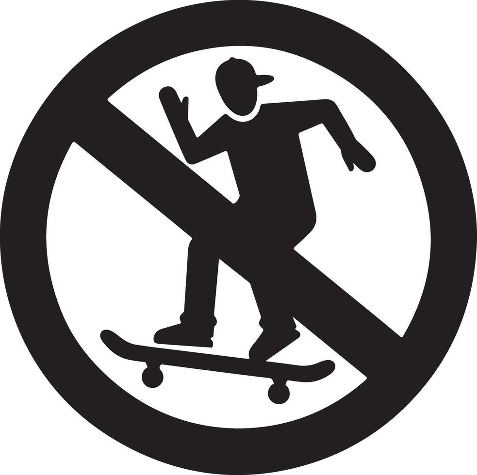 Silhouette Of A Boy Riding A Skateboard vector
