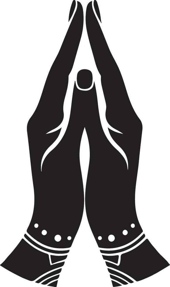 Namaste Hands Silhouette Art for Mindful Living Spaces vector