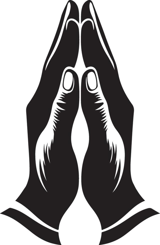 Elegant Namaste Hands Silhouette Art for Serenity vector
