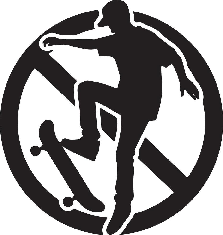 No Rollerblading Icon Stock Illustrations vector