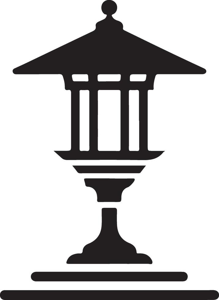 diwali paper lamp decoration line style icon vector