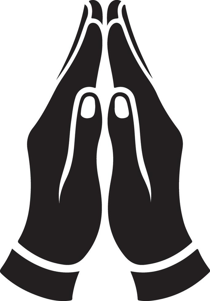 Namaste Hands Silhouette Artwork for Peace and Meditation vector