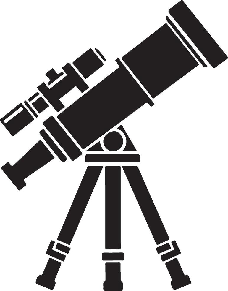 Flat Style Telescope Icon For Astronomy Business Focus Silhouette vector