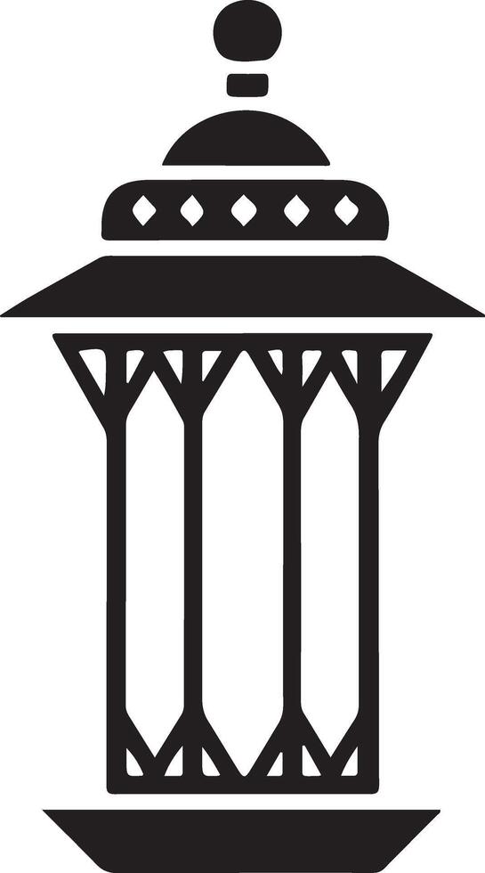 Diwali paper lamp decoration line style vector
