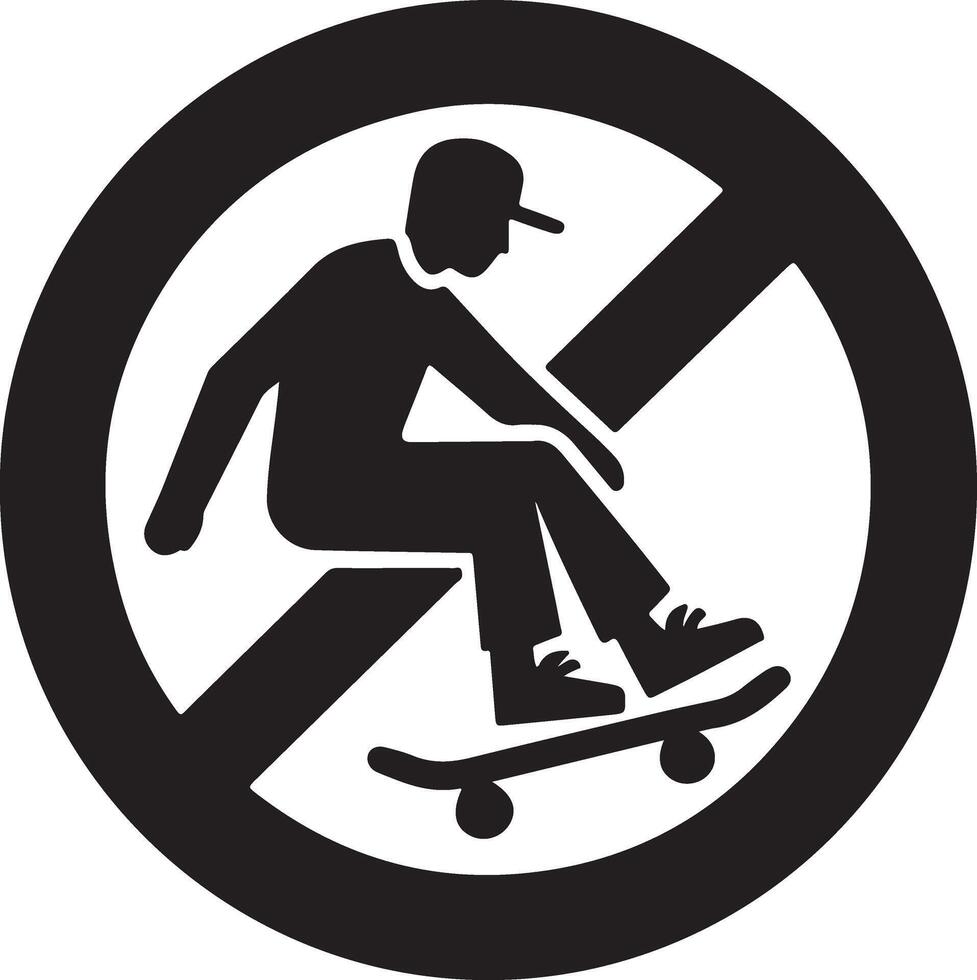 No Allowed Skating Sign vector