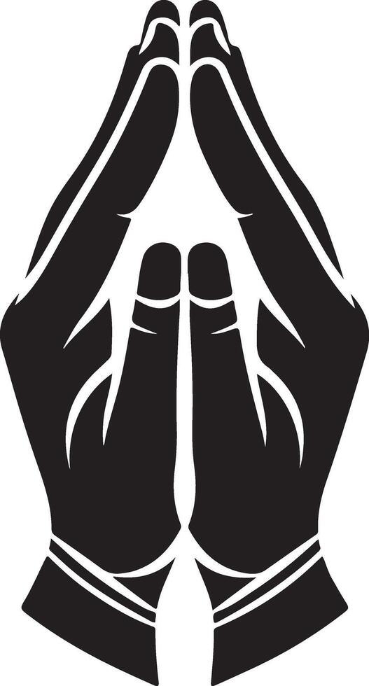 Minimalist Hands Namaste Silhouette Meditation Artwork vector