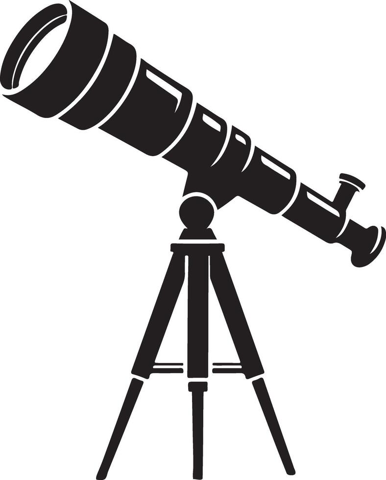 Telescope silhouette icon graphic logo design vector