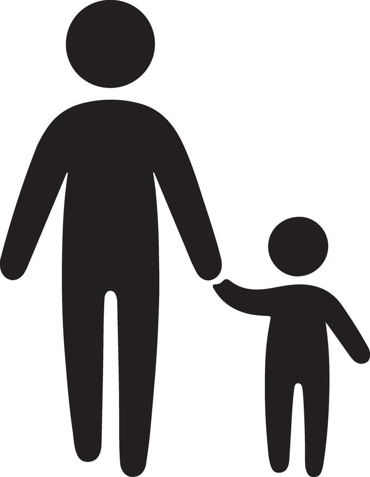 Father holding toddler silhouette icon Royalty art vector