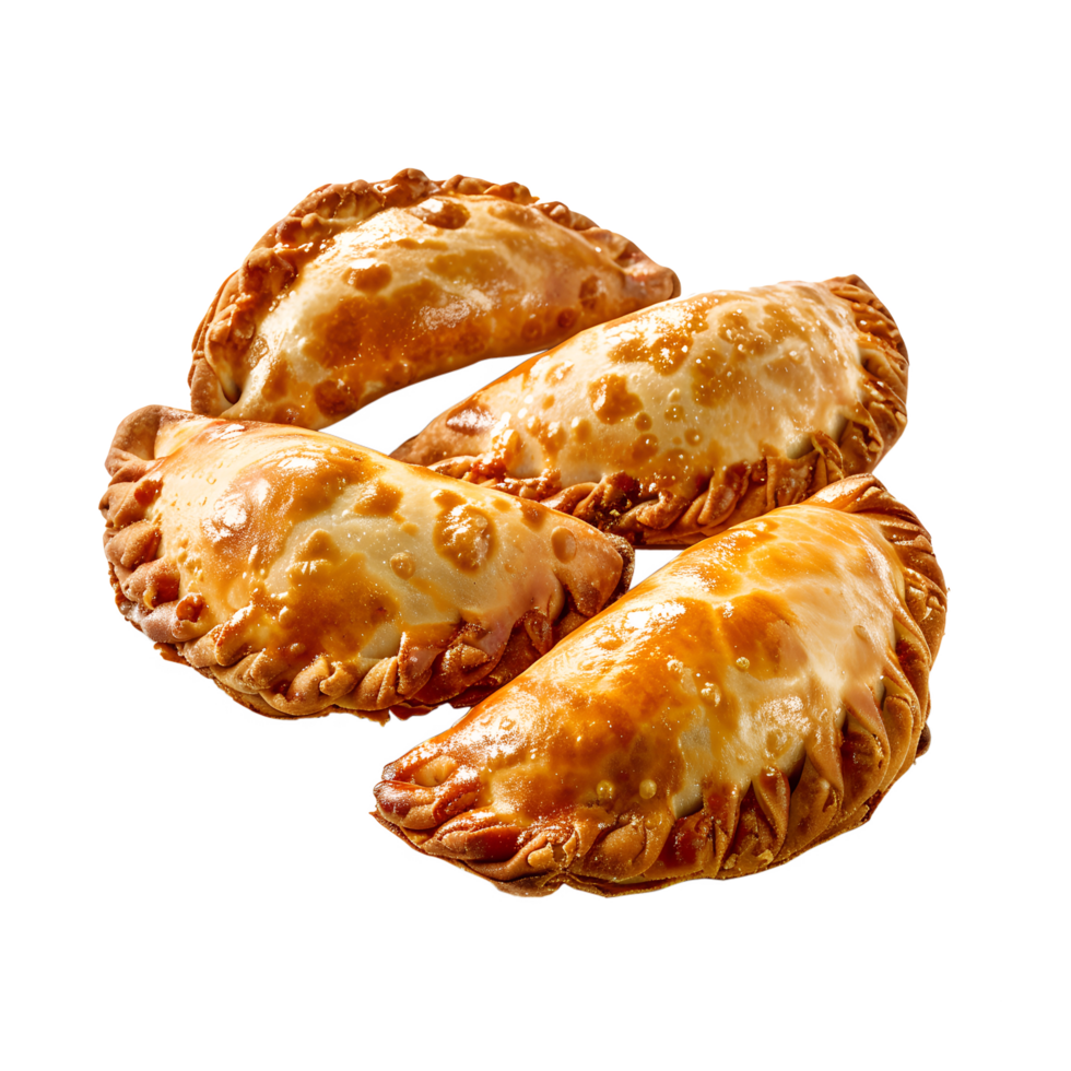 Three empanadas are shown on a without background png