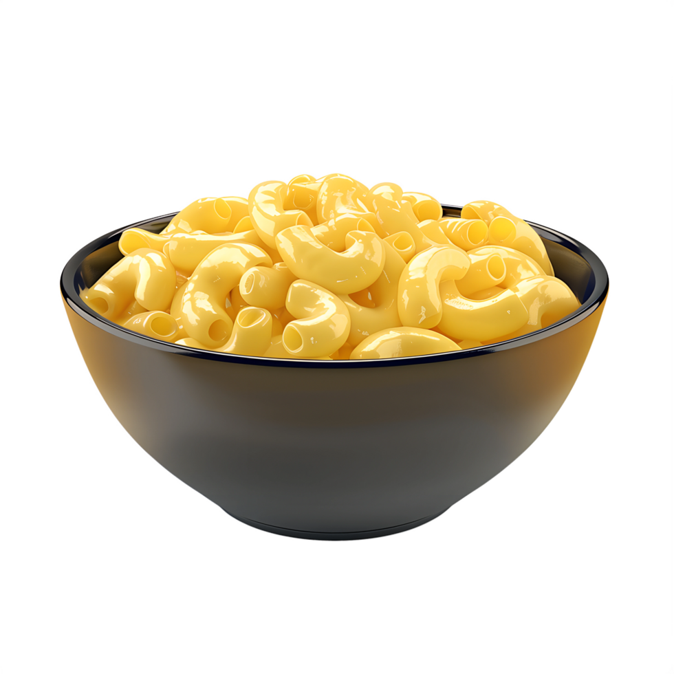 A bowl of macaroni and cheese is shown png