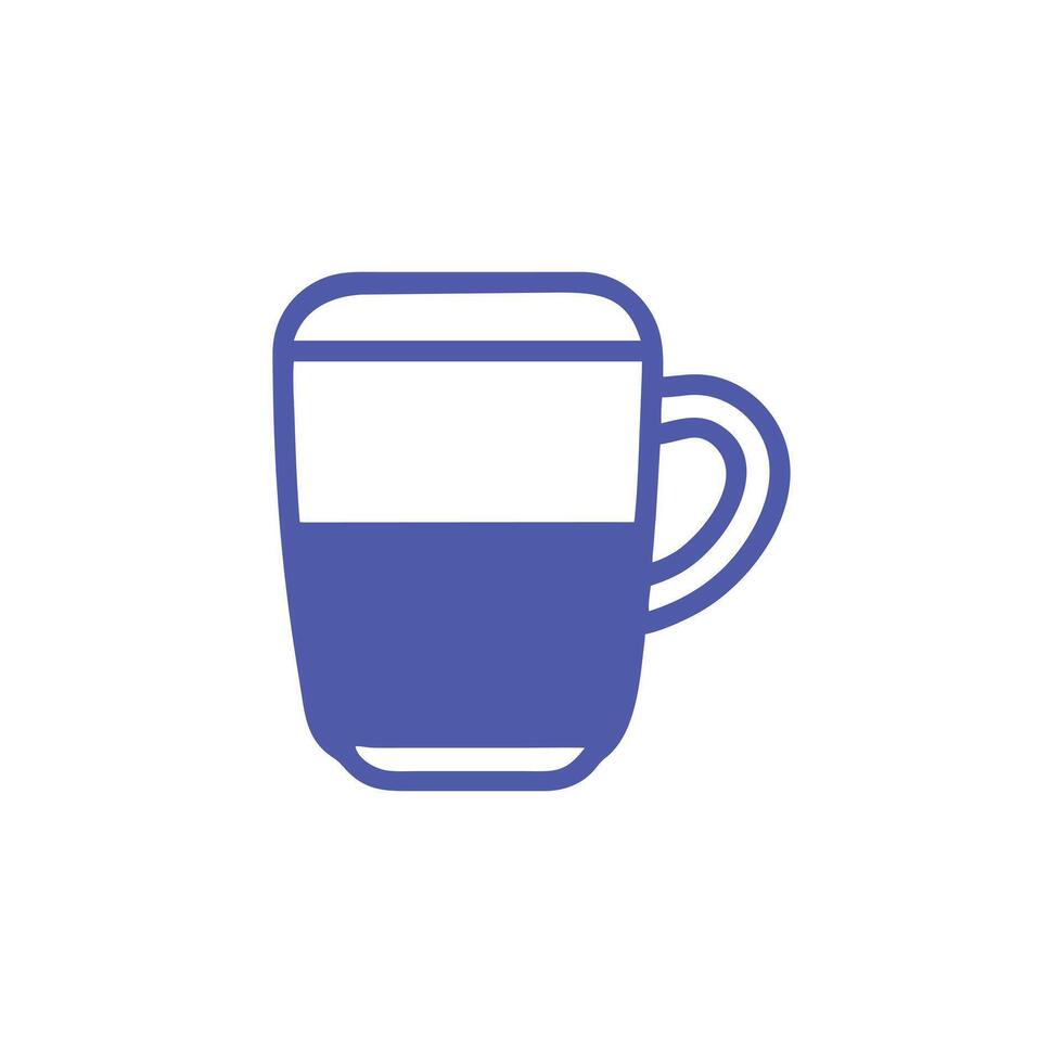 blue color mug icon design vector