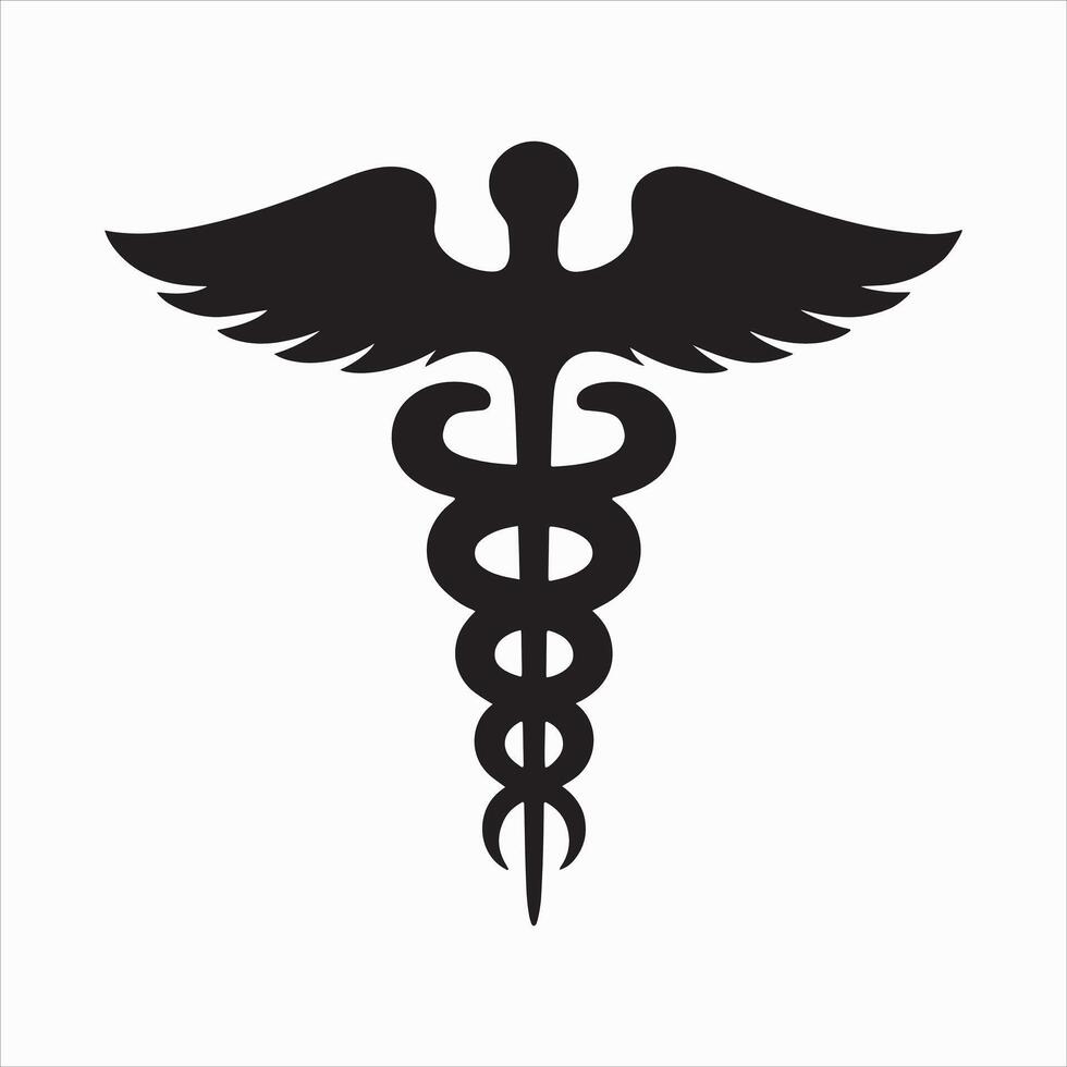 Caduceus Medical Symbol Isolated on White Background vector