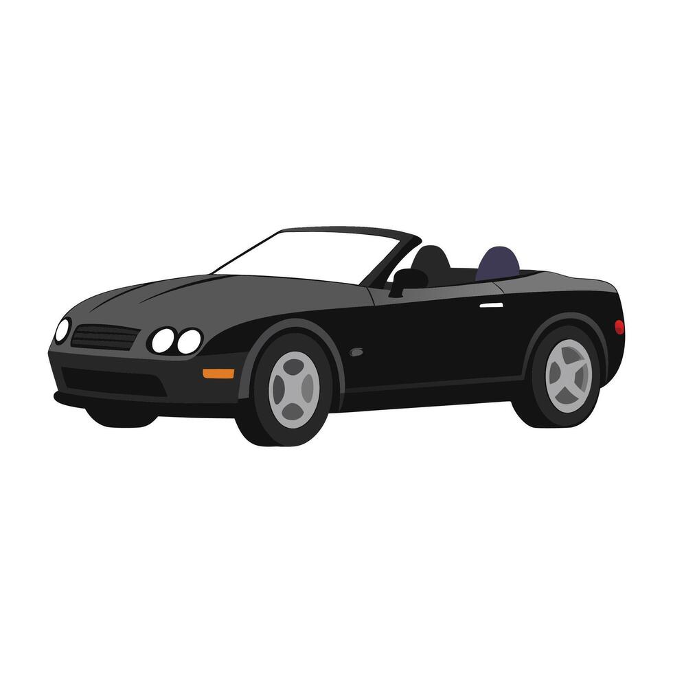 convertible car jet black color illustration design on white background vector