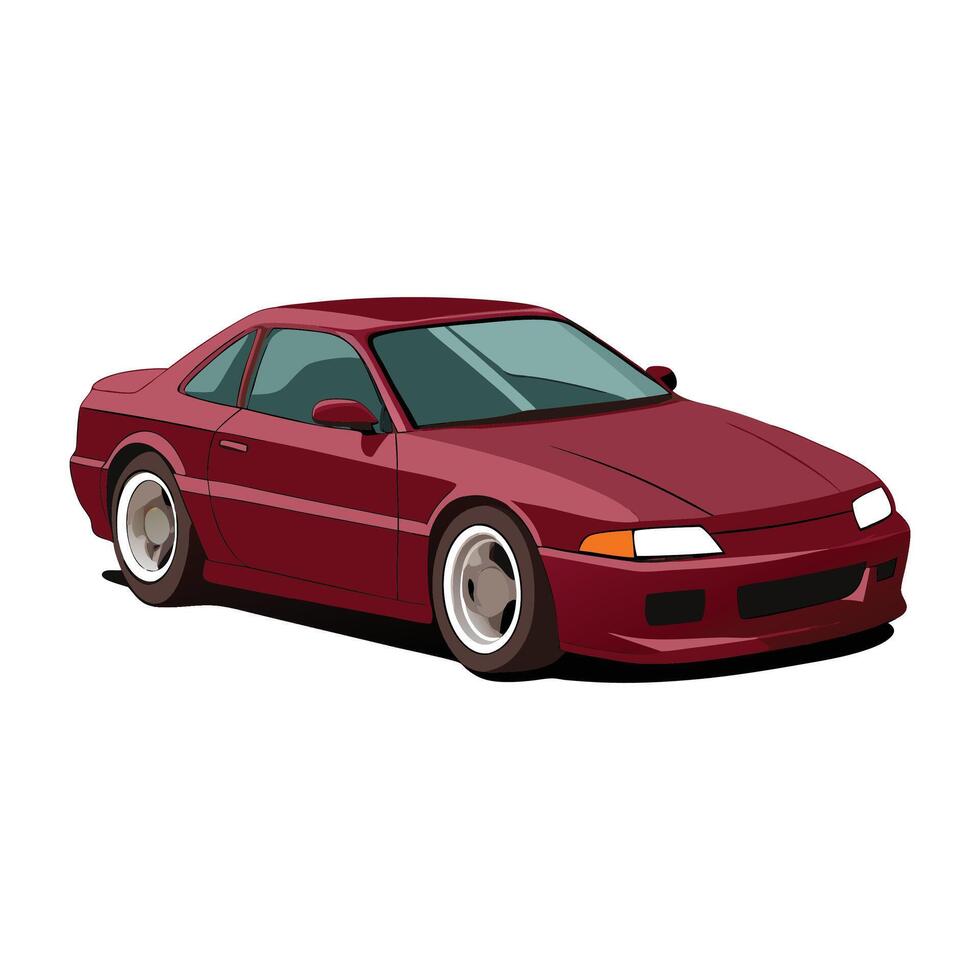 coupe car burgundy color illustration design on white background vector