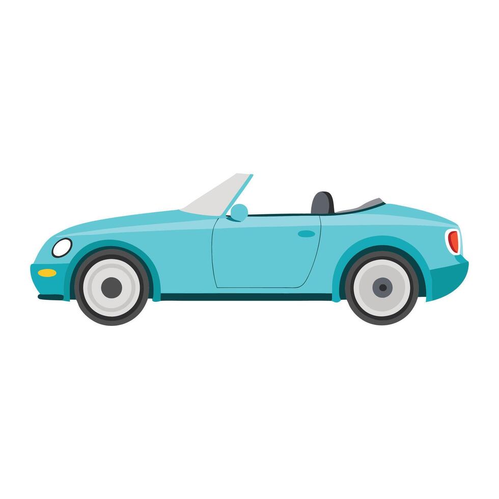 convertible car Ice blue color illustration design on white background vector