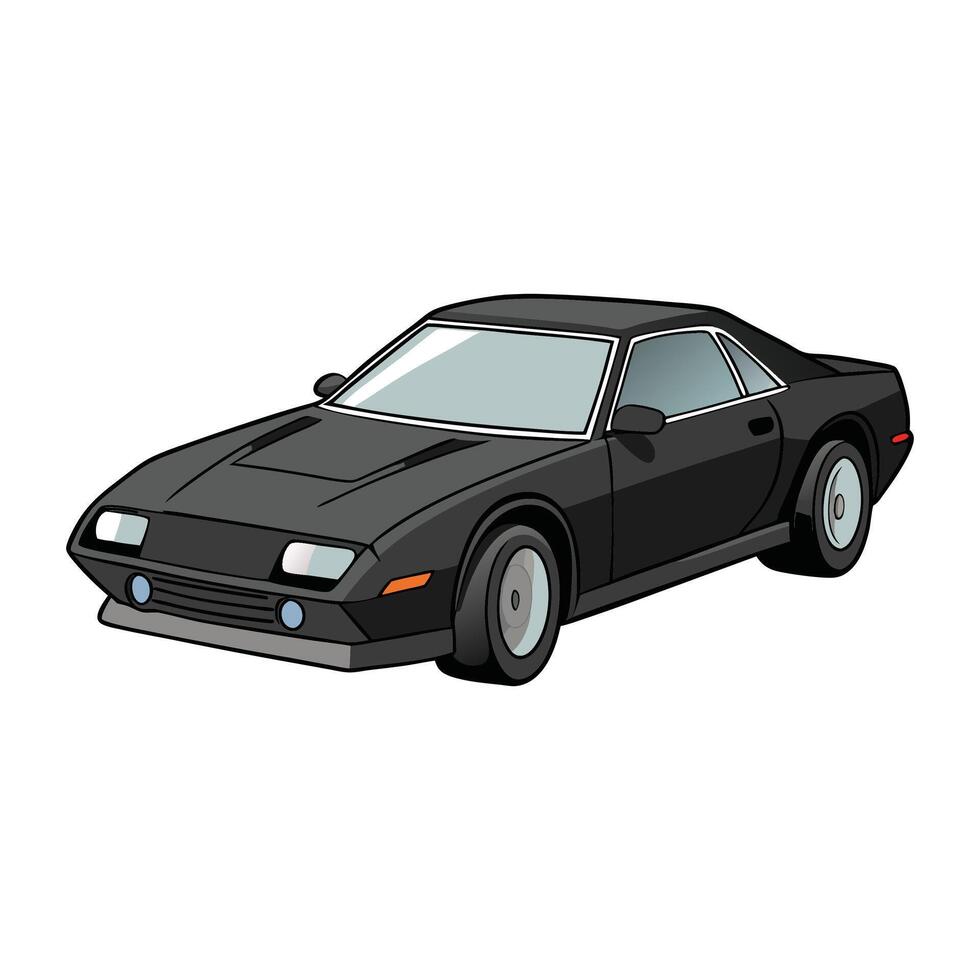 coupe car midnight black color illustration design on white background vector