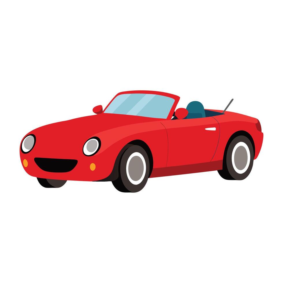 convertible car racing red color illustration design on white background vector