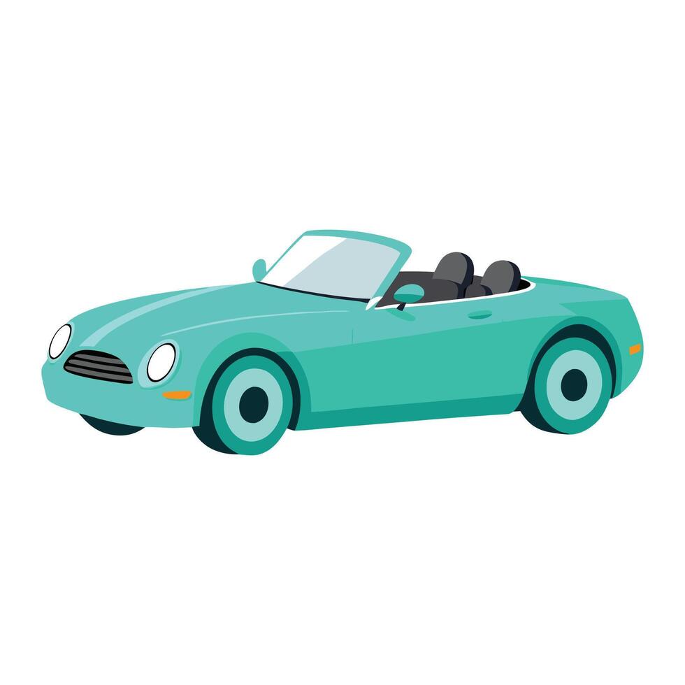 convertible car bright cyan color illustration design on white background vector