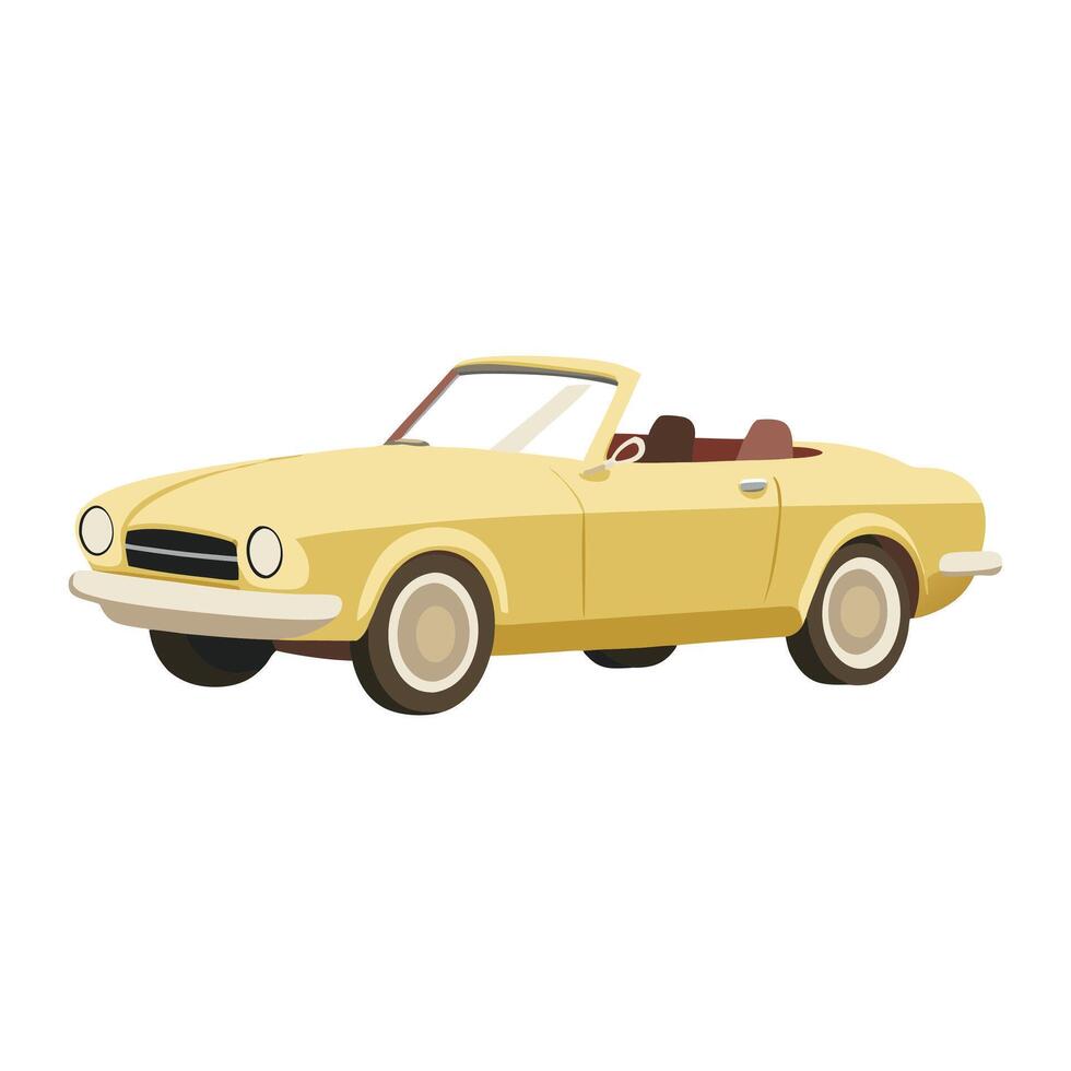convertible car sand beige color illustration design on white background vector