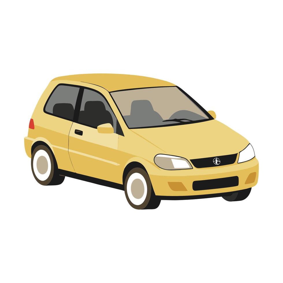 Hatchback car beige colored illustration design vector