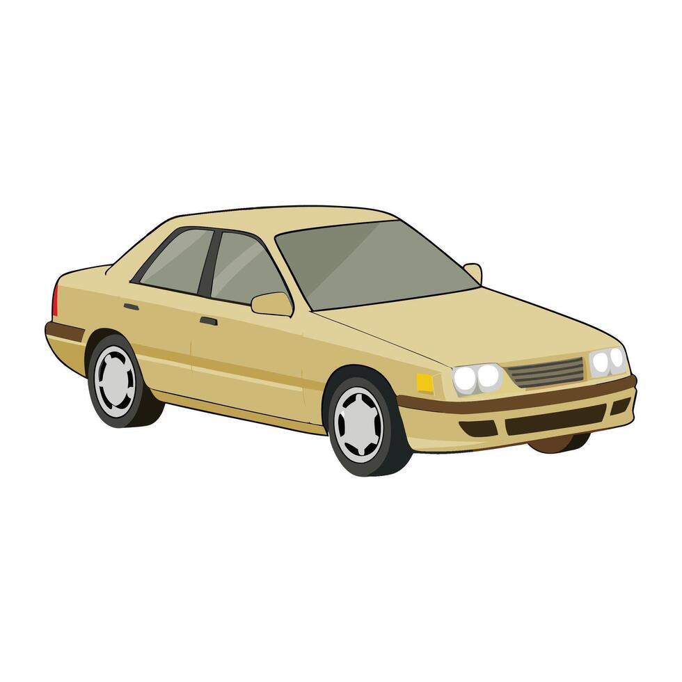 Sedan car beige colored illustration design vector