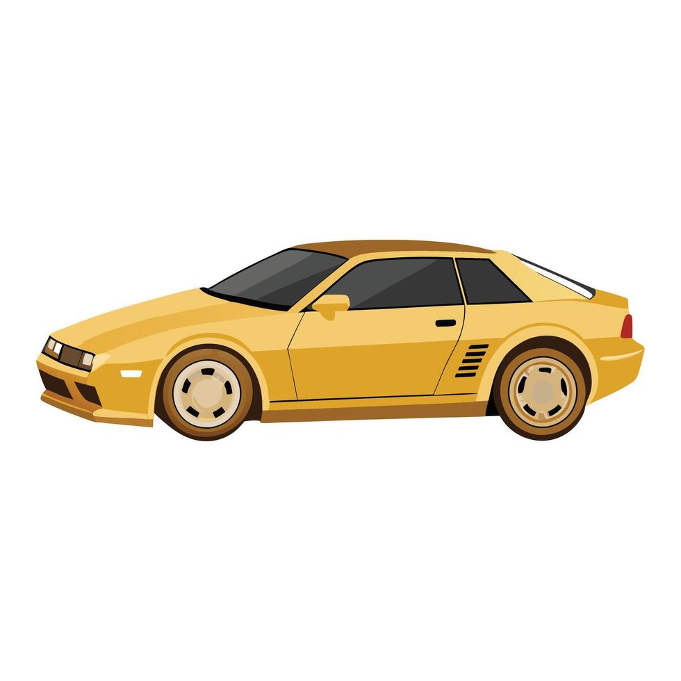 coupe car champagne gold color illustration design on white background vector